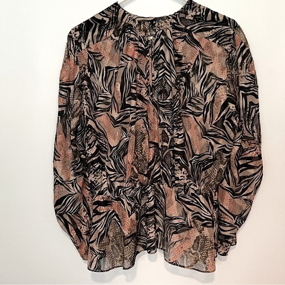 IRO Bardes Long Sleeve Peplum Blouse Size 42 XL - Picture 7 of 12